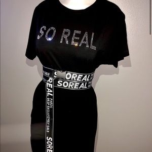 ALL BLACK TSHIRT DRESS AND BELT